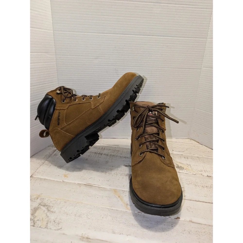 Brahma Leather Suede Waterproof Work Boots Men's Size 10W #MNBR0544411